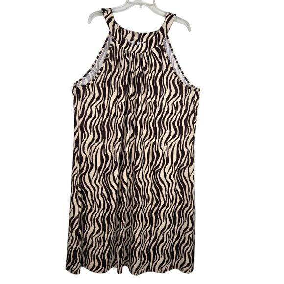 Mlle Gabrielle Zebra Animal Print Dress Sz 3X Halter Top Midi - Picture 1 of 4
